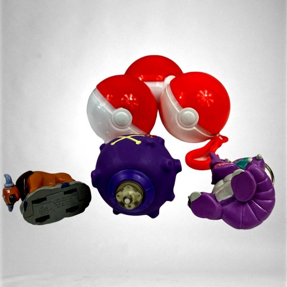 Lot Vintage Pokémon Nintendo Kids Meal Figures & Clip-on Pokeballs New Opened - Picture 6 of 6